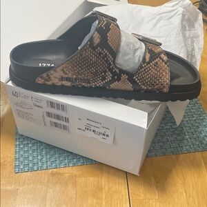 Birkenstock Brown Snake Print Sandals